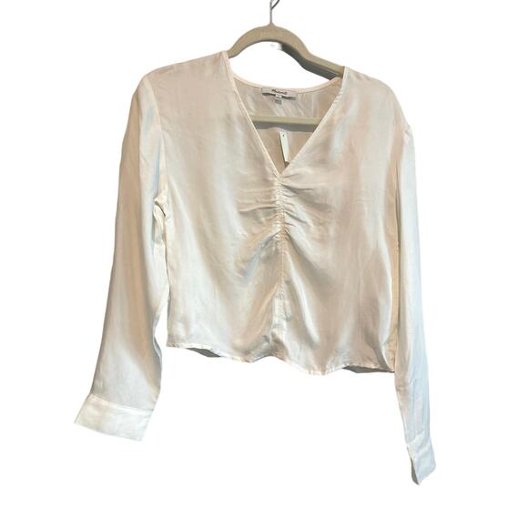 NWT Madewell Brushed Ruched-Front Top In White Size 2 - Picture 5 of 8